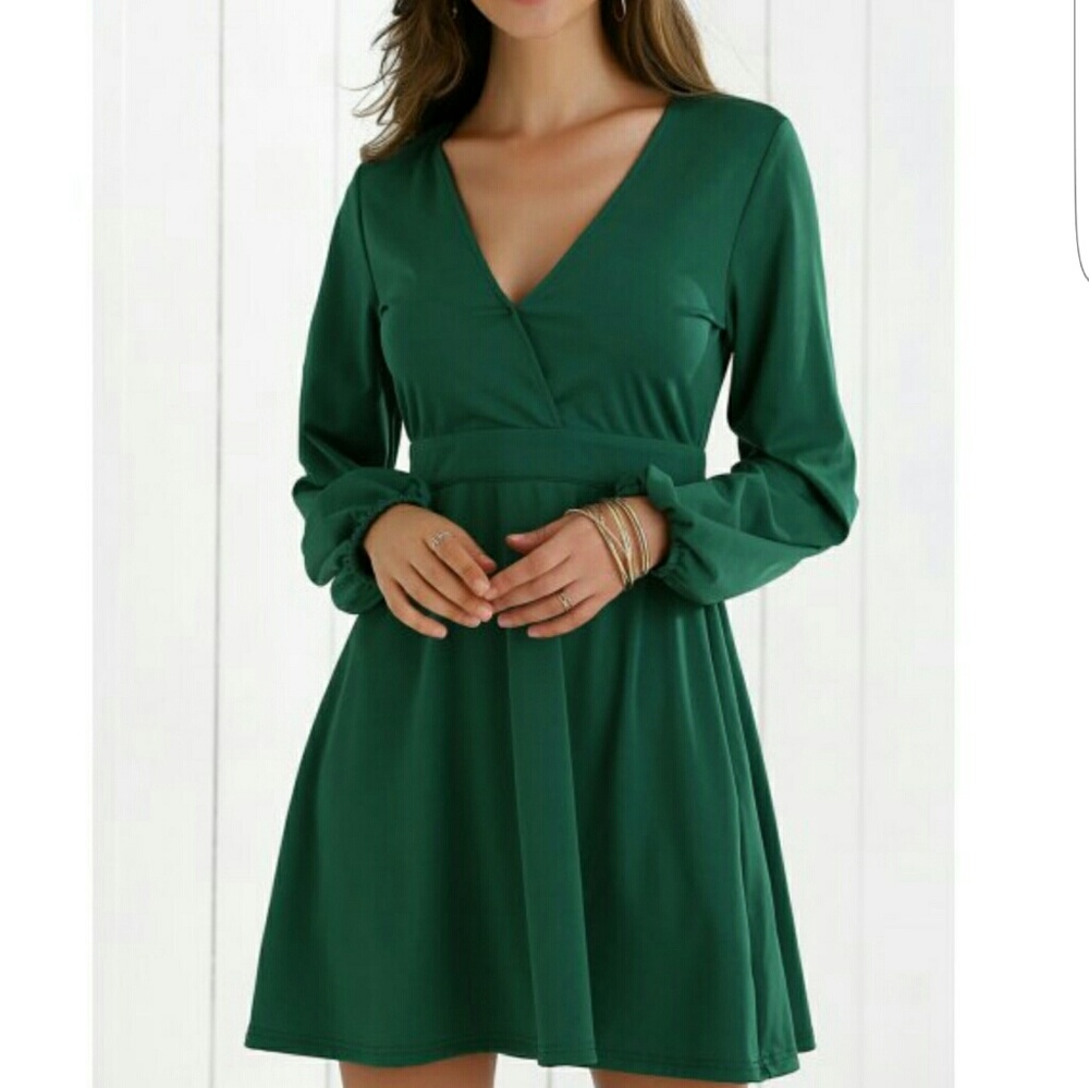 LAST ONE! Green Fit and Flare Dress